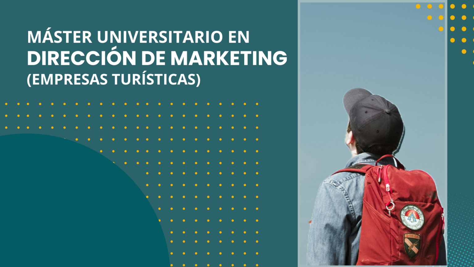 1ª Imagen portada de la pagina que incluye el titulo del máster "Máster universitario en dirección de marketing (empresas turísticas)"